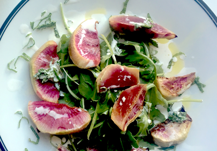 Roasted Radish Salad With Crème Fraîche Dressing